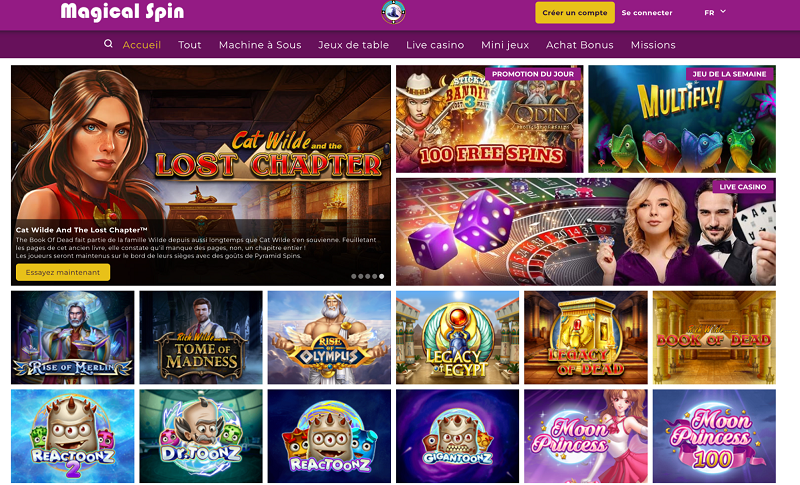 Un examen approfondi des jeux, des bonus et de l'expérience utilisateur sur Magical Spin