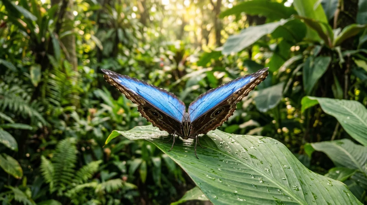 Tout savoir sur le morpho en a, ce papillon aux ailes irisées